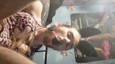 Bikini Bitch licks Anal Toys, pleasures himself and drinks his own cum