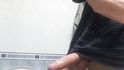The Guy With The Huge Cock So Fat In His Pants, He Unloads It With 5 Jets Of Semen In The Air