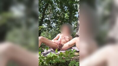 Fucking my fleshlight in the woods