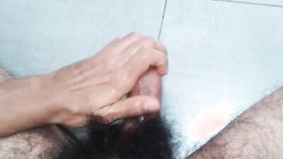 POV my sight. Extreme horniness at work so I jerk my hairy dick off until releasing a huge cumshot