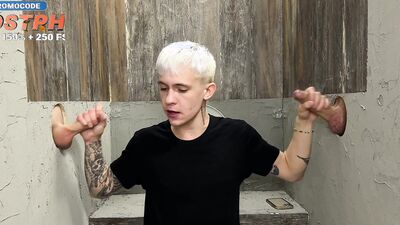 42 The guy didn't expect that his mouth and ass would be fucked through these toilet holes