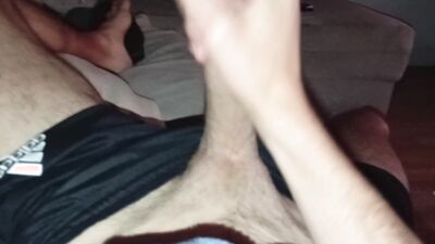 Rich Big Cock Stains the Clothes with Semen Again with the Intense Cumshot
