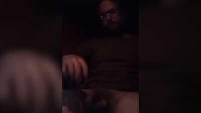 Stroking my bound, half limp, cock while plugged in the rear, all to no avail (ruined orgasm)
