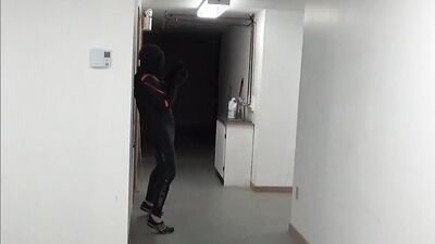 cumming inside orca wetsuit at door