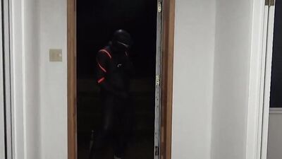 cumming inside orca wetsuit at door