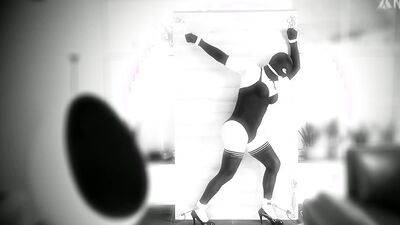 Selfbondage standing spread eagle