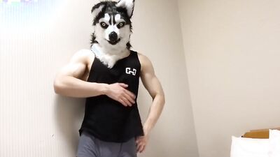 Muscle Werewolf Grunts and ejaculates.