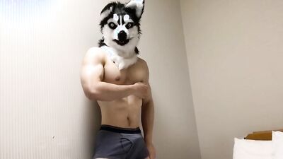 Muscle Werewolf Grunts and ejaculates.