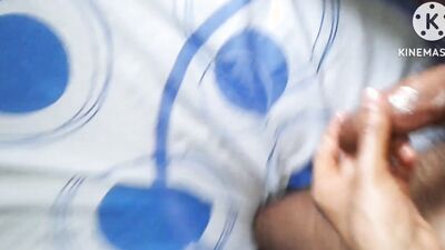 POV, My view jerking off my hairy, veiny full of oil dick wearing nothing but socks (Huge cumshot)