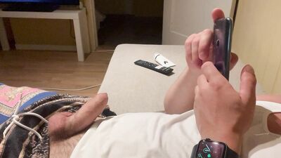 Laying and jerking off after had hard day.