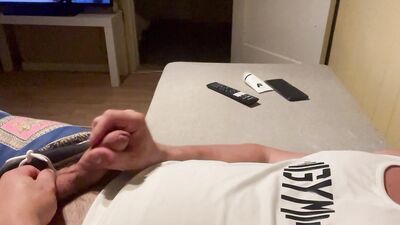 Laying and jerking off after had hard day.