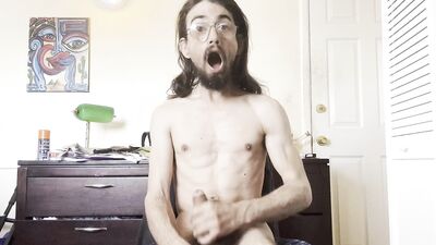 Guy with Cerebral Palsy has a Massive Cumshot into the Camera