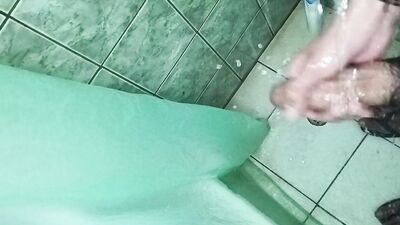big cock cumshot in the shower