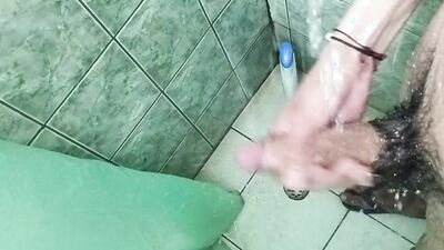 big cock cumshot in the shower