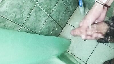 big cock cumshot in the shower