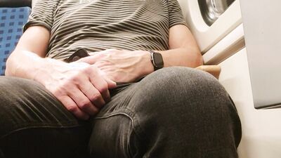 D r u n k on a moving train, I try to jerk off my cock.