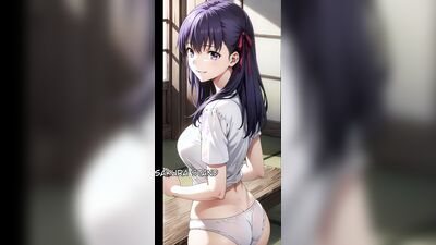 Busty Purple-Haired Schoolgirl Dominates Lucky Classmate ????