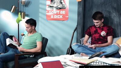 HETEROFLEXIBLE - Dorm Roommates Trevor Harris & Des Irez Assfuck Each Other During Study Break