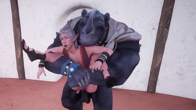 King Rhino destroys tiny elf ass HD (POV and x-ray)