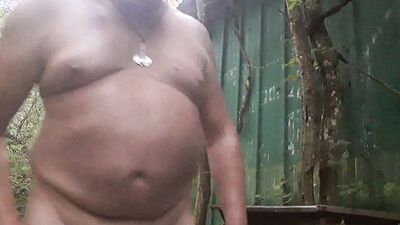 Wet and sexy pork handjob in a sensual rain