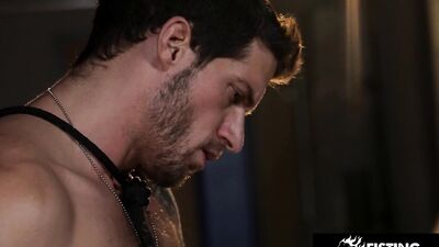 Restrained Muscle Spitorasted By Leather Clad Hunks - FistingInferno