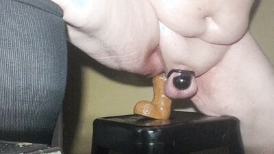 Jarmus in Chastity with balls beaten and Dildo riding final fun of the night.