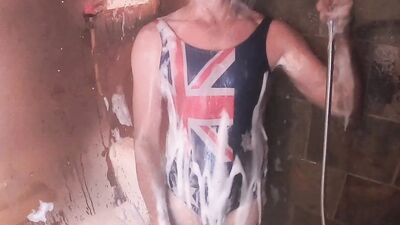 One Piece Swimsuit Shower Fun