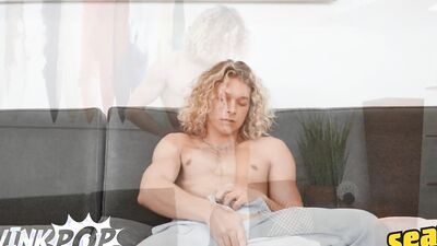 TWINKPOP - Shawn Brooks Teases His Hole With His Fingers As He Jacks Off His Big Thick Cock