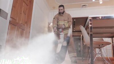 TWINKPOP - Blond Twink Theo Brady Blows Smoke And Sucks Firefighter Tony D'Angelo's Hard Cock