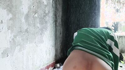 cute Asian boy Abandoned House Masturbation Cum eat cum