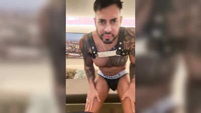 Horny in the living room with me cock hard