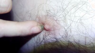 Using my long nails play with a nipple