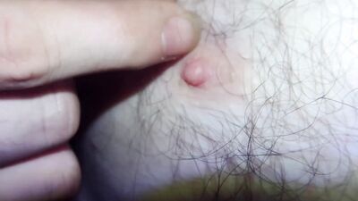 Using my long nails play with a nipple