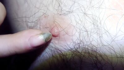 Using my long nails play with a nipple