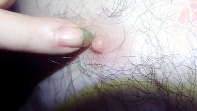 Using my long nails play with a nipple