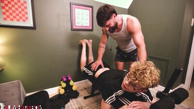 Foreign Exchange - The Workout - Noah works out for Heath and hurts his back. Heath helps alright, real good and deep!
