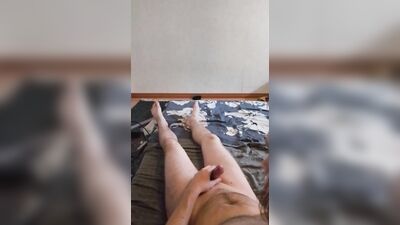 Masturbation solo male, cumming with panties on