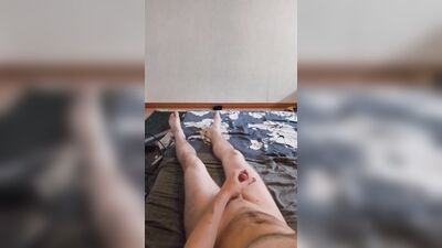 Masturbation solo male, cumming with panties on