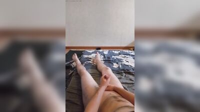 Masturbation solo male, cumming with panties on