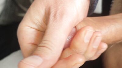 Close up dick massage