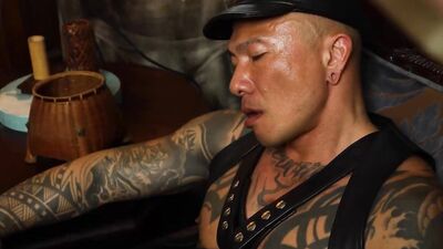 Inked Asian Damian Dragon Raw Breeds Obedient Gay