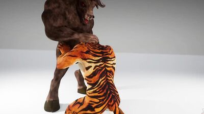 Tiger gets pounded by Minotaur