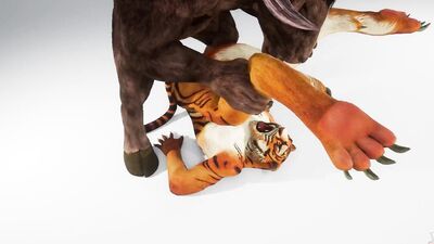 Tiger gets pounded by Minotaur