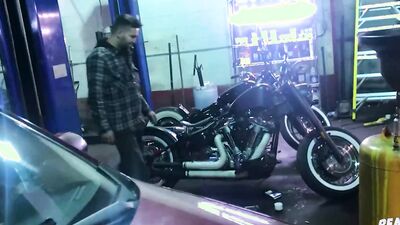 REALITY DUDES - Thyle Knoxx And Alex Fortin Have Some Steaming Hot Sex In A Motorcycle Garage