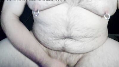 playing with my moobs and cummiing