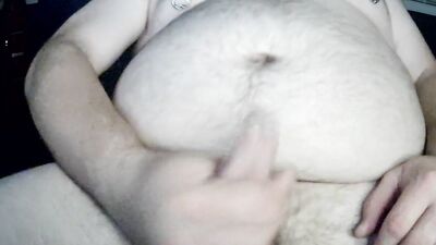 playing with my moobs and cummiing