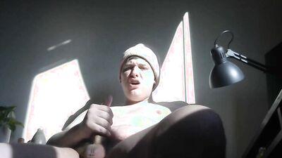 Impressive Big Hairy Dick Shoots Ropes of Cum on Private Webcam.