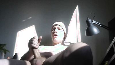 Impressive Big Hairy Dick Shoots Ropes of Cum on Private Webcam.
