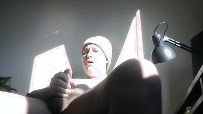 Impressive Big Hairy Dick Shoots Ropes of Cum on Private Webcam.