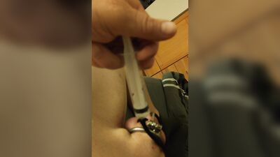 Penis cache with liquid feeding